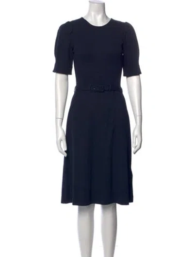 Pre-owned Lk Bennett Crew Neck Knee-length Dress In Blue