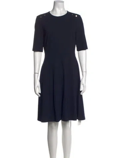 Pre-owned Lk Bennett Crew Neck Knee-length Dress In Blue