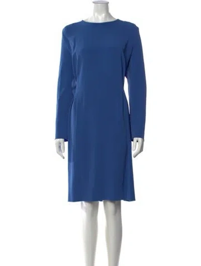 Pre-owned Lk Bennett Crew Neck Knee-length Dress In Blue