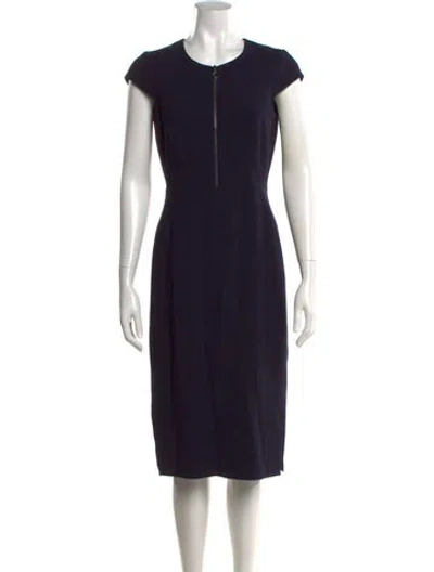 Pre-owned Lk Bennett Crew Neck Knee-length Dress In Blue