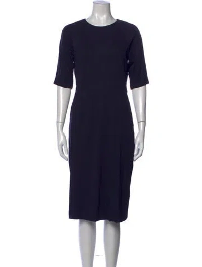 Pre-owned Lk Bennett Crew Neck Knee-length Dress In Blue