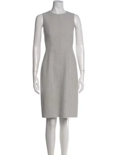Pre-owned Lk Bennett Crew Neck Knee-length Dress In Gray
