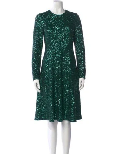 Pre-owned Lk Bennett Crew Neck Knee-length Dress In Green