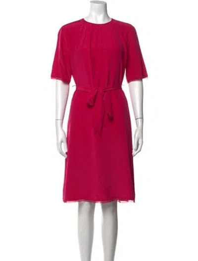 Pre-owned Lk Bennett Crew Neck Knee-length Dress In Pink