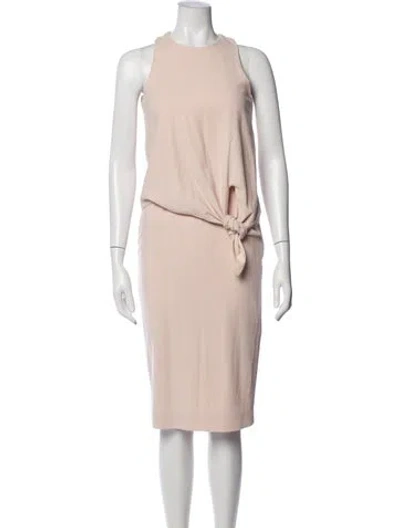 Pre-owned Lk Bennett Crew Neck Knee-length Dress In Pink