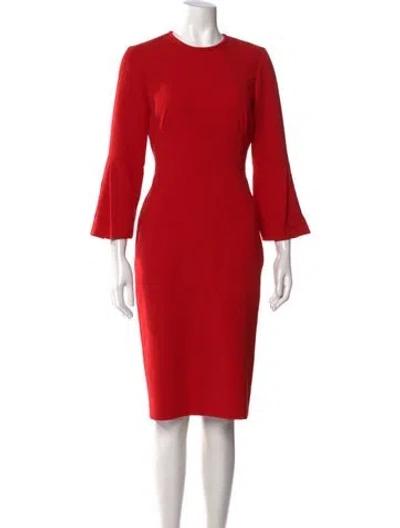 Pre-owned Lk Bennett Crew Neck Knee-length Dress In Red