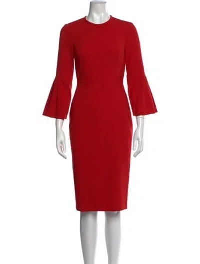 Pre-owned Lk Bennett Crew Neck Knee-length Dress In Red