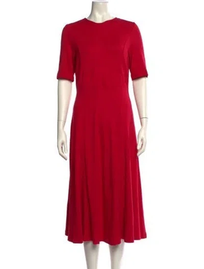 Pre-owned Lk Bennett Crew Neck Long Dress In Pink