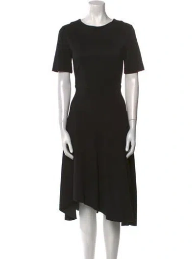 Pre-owned Lk Bennett Crew Neck Midi Length Dress In Black