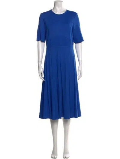 Pre-owned Lk Bennett Crew Neck Midi Length Dress In Blue