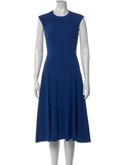 Pre-owned Lk Bennett Crew Neck Midi Length Dress In Blue