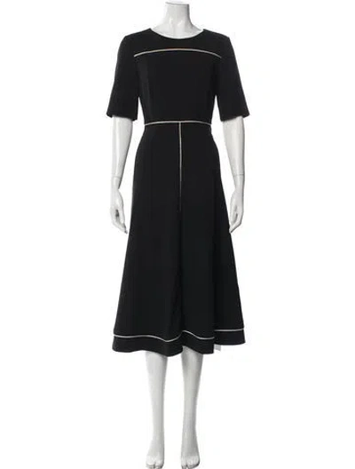Pre-owned Lk Bennett Crew Neck Midi Length Dress In Blue