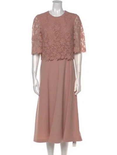 Pre-owned Lk Bennett Crew Neck Midi Length Dress In Neutral