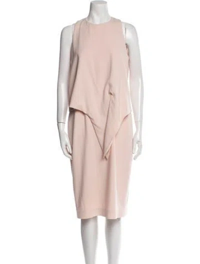 Pre-owned Lk Bennett Crew Neck Midi Length Dress In Pink