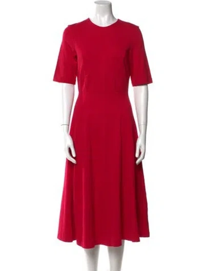 Pre-owned Lk Bennett Crew Neck Midi Length Dress In Pink