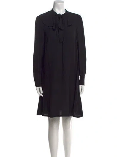 Pre-owned Lk Bennett Crew Neck Mini Dress In Black