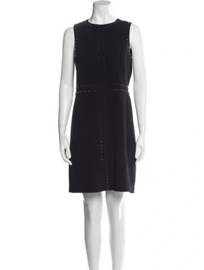 Pre-owned Lk Bennett Crew Neck Mini Dress In Black