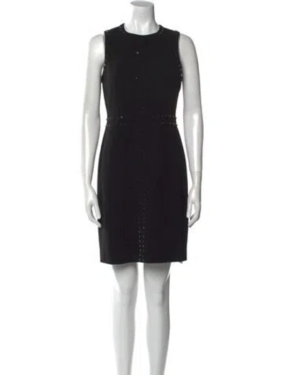 Pre-owned Lk Bennett Crew Neck Mini Dress In Black