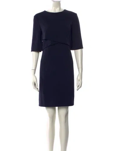 Pre-owned Lk Bennett Crew Neck Mini Dress In Blue