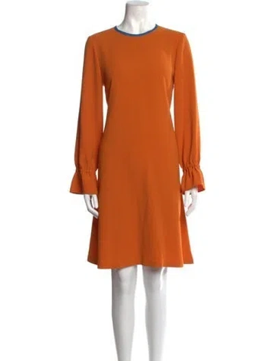 Pre-owned Lk Bennett Crew Neck Mini Dress In Orange