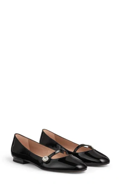 Lk Bennett Crystal Button Flat In Black