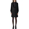 Lk Bennett Womens  Daisy Crepe Ruffle-trim Woven Mini Dress In Black