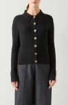 Lk Bennett Dakota Rib Cardigan In Black