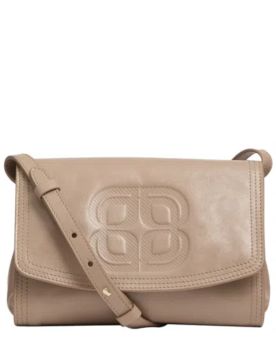 Lk Bennett Dana Embossed Patent Crossbody In Brown