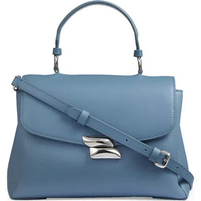 Lk Bennett Darcie Leather Top Handle Bag In Smoke Blue
