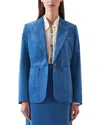 Lk Bennett Deborah Single-button Corduroy Jacket In Blue