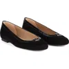 Lk Bennett Dollie Round Toe Suede Ballet Flat In Black