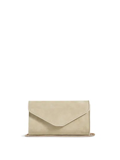 Lk Bennett Dominica Beige Suede Clutch Bag In Neutral
