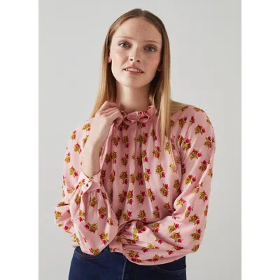 Lk Bennett Edeline Woven Tops In Pink