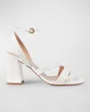 Lk Bennett Womens Cre-pearl Edita Block-heel Faux-leather Sandals In Pearl