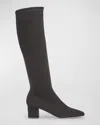 Lk Bennett Womens Bla-black Eldon Block-heel Suede Knee-high Boots In Black