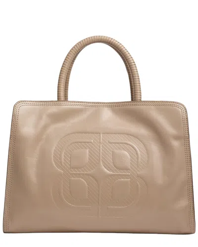 Lk Bennett Ella Embossed Leather Tote In Brown
