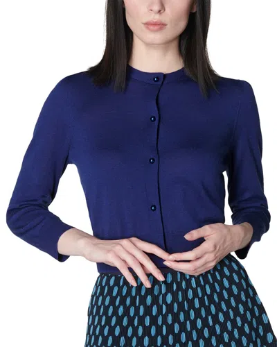 Lk Bennett Ella Wool Cardigan In Blue