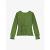 Lk Bennett Womens Mul-green Ellie Chain-print Stretch-jersey Top In Mul-green