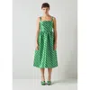 Lk Bennett Elodie Metallic Geo Jacquard Midi Dress In Green