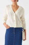 Lk Bennett Elodie Pointelle-knit Wool Cardigan In Cream