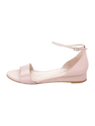 Pre-owned Lk Bennett Embossed Leather Sandals In Pink