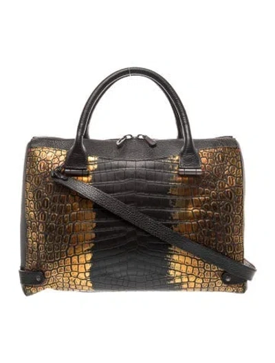 Pre-owned Lk Bennett Embossed Leather Top Handle Bag In Multi