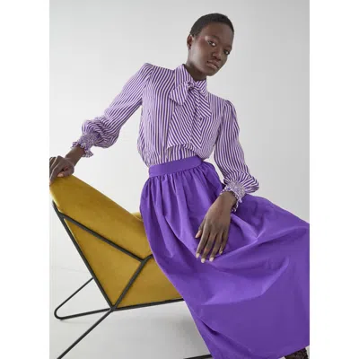 Lk Bennett Emelia Woven Tops In Purple