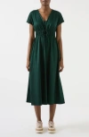 Lk Bennett Emi Scallop Trim Cotton Dress In Green