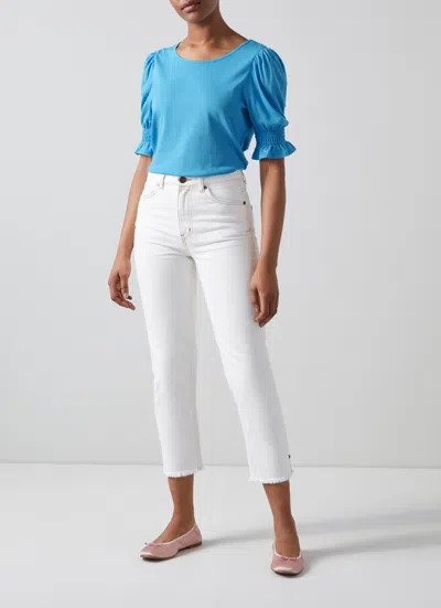 Lk Bennett Emily Jersey Tops In Blue