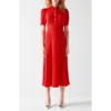 Lk Bennett Emma Faux Pearl Button Midi Dress In Red