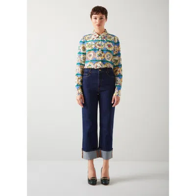 Lk Bennett Erica Woven Tops In Multi