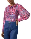 Lk Bennett Womens Blu-vy Erin Floral-print Recycled-polyester Top