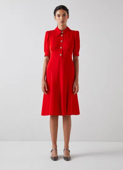 Lk Bennett Esme Dresses In Red