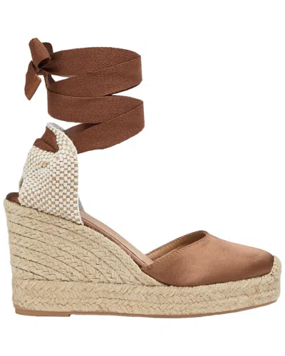 Lk Bennett Womens Bro-light Brown Esmerelda Satin Espadrille Wedges